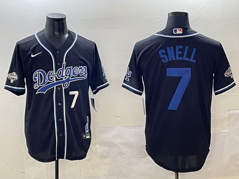 Men Los Angeles Dodgers #7 Snell Black Fashion Game 2025 Nike MLB Jersey style 30615->los angeles dodgers->MLB Jersey